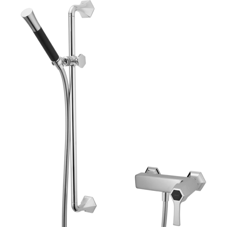 CISAL Cherie Смеситель для душа однорычажный, с душевым комплектом, цвет хром/черный