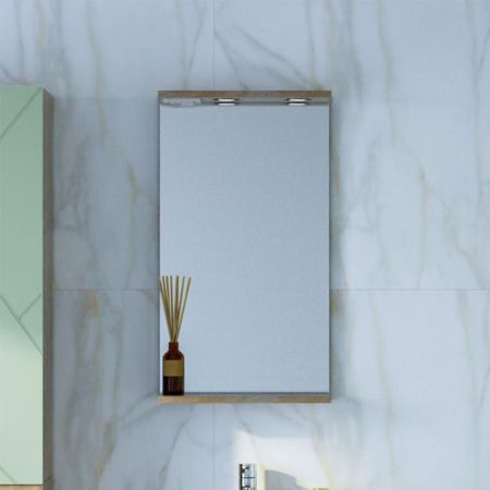 Зеркало Бриклаер КРИСТАЛЛ 40 см, дуб гранж песочный, артикул 4627125417030