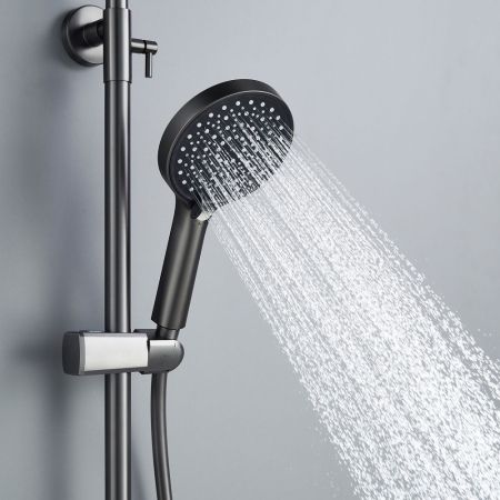 Душевая система Shevanik S4336T, оружейная сталь