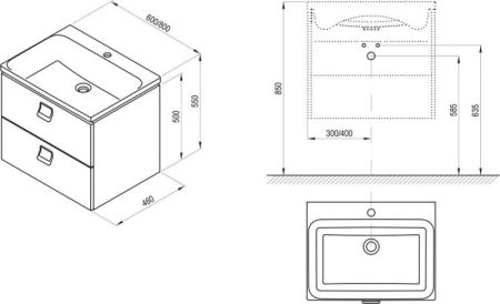 Тумба под раковину Ravak SD Comfort 80 X000001378 подвесная Белый глянец, артикул X000001378