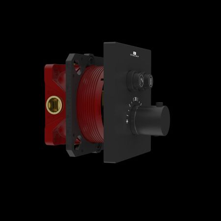 Встраиваемый смеситель для душа VSCV-321TMB двухфункциональный, термостатический, черный, артикул VSCV-321TMB