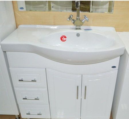 Тумба под раковину Bellezza Коралл 85 4632014142016 L Белая, артикул 4632014142016