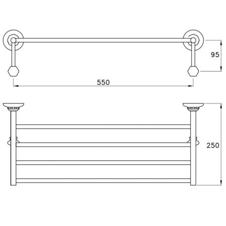 Stella Italica Полочка для полотенец  1066 цвет: хром