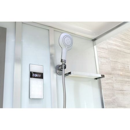 Душевая кабина Black&White Galaxy G5508 с гидромассажем профиль Серебристый хром задняя стенка Белая