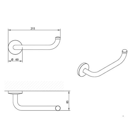 Bongio Brasil & Hotelerie Держатель туалетной бумаги, 215x85 мм, цвет хром, артикул 04009CR00