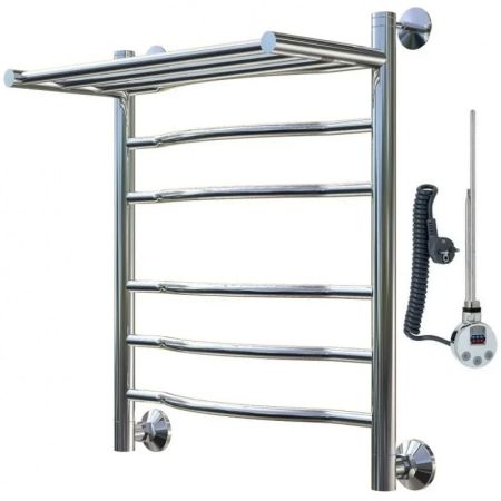 Электрический полотенцесушитель Тругор Лотос 2 элТЭН 60x50 с полкой Хром