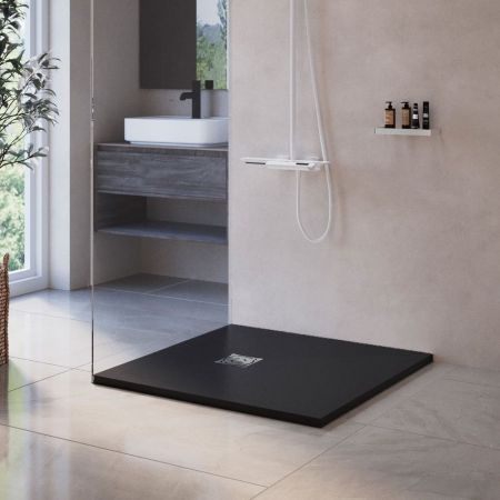 Душевой поддон квадратный RGW ST-B Черный, артикул 16152075-04