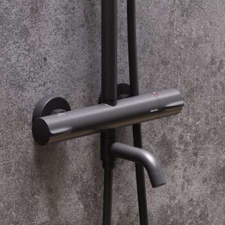 936810300 Scandinavian Pure душевая система с ванно  душевым ТМС смесителем, чёрный, артикул 936810300