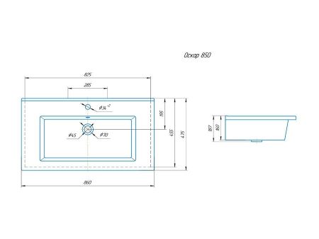 Тумба подвесная "Гольф 85", сонома, Оскар 85, артикул SD-00000313