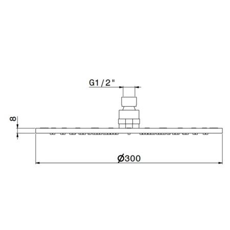 Newform XT Верхний душ, d300 мм, без кронштейна, G1/2" , цвет: хром Newform XT Верхний душ, d300 мм, без кронштейна, G1/2" , цвет: хром