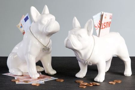 Casablanca, керамическая копилка "Бульдоги", цвет белый (продаются парой), артикул 96369