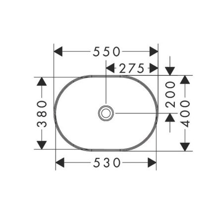 HG Xuniva U Раковина-чаша 550х400 без перелива, белый, артикул 60166450