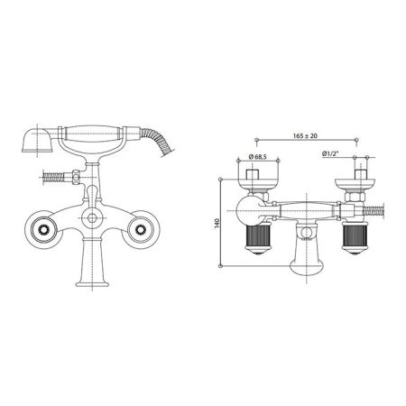 Bongio Impero Смеситель для ванны, цвет хром/Swarovski, артикул 06527CR00