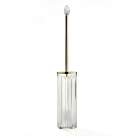 3SC MONTBLANC Туалетный ёршик, напольный, цвет: прозрачный хрусталь/золото 24к. Lucido, артикул MB17ACRGD