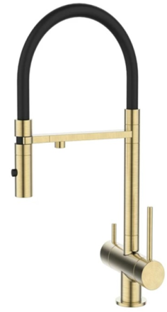 Смеситель для кухонной мойки DQ с фильтром матовое золото (DA1462507Gold), артикул DA1462507Gold