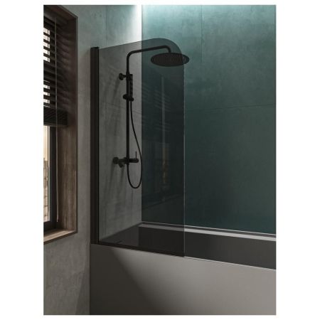 Шторка на ванну распашная Knotlor BS070TG0BL 140х70, черный