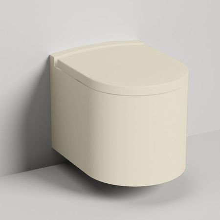 Salini GEMELLI Унитаз подвесной 530х410х420 мм, материал S-Stone матовый, внутри керамика, крышка микролифт, цвет RAL1013, артикул 240121KMRF RAL1013