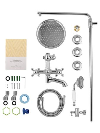 Душевая система WONZON & WOGHAND RETRO, Хром (WW-88739020-CR), артикул WW-88739020-CR