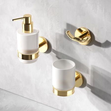 A85A34399 X-Joy, Стеклянный стакан с настенным держателем, золото, артикул A85A34399