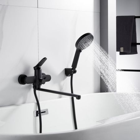 Смеситель для ванны Shevanik S4322H, черный