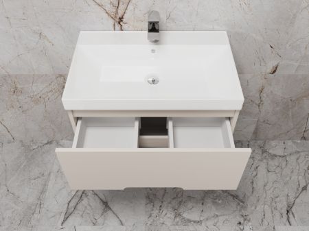 Тумба подвесная "Матис 70", Classic 70, (2 ящика), КРЕМ, ЭМАЛЬ, артикул ЛС-00002309