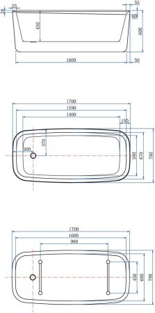 Акриловая ванна Allen Brau Infinity 3 170x78 2.21003.21/CGM, артикул 2.21003.21/CGM