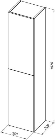 Пенал Aquanet Алвита New 35 белый матовый, артикул 00277558