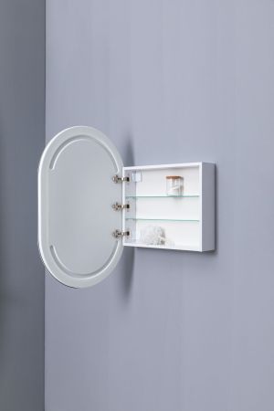 Зеркальный шкаф Aquanet Монте 60 белый, с LED подсветкой, артикул 00344788