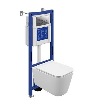 Комплект CERSANIT CREA VORTEX DPL EO slim инсталляция AQUA 40 SMART M кнопка TWINS пластик хром глянцевый (69475)