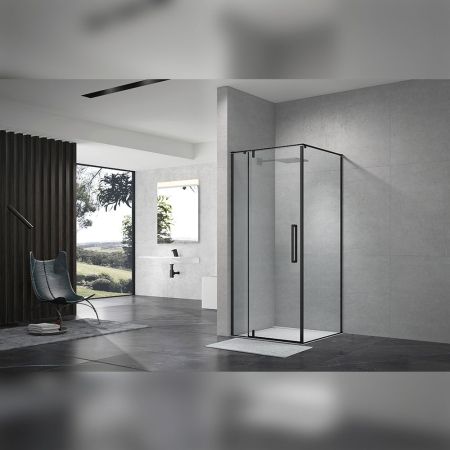 Душевой уголок Terminus Альба квадрат 90х90х220, черный, артикул 3EW90х90B