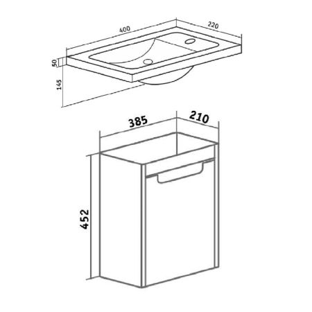 Тумба Runo Микра 40 под умывальник УТ000002244 (Como 40) (00000001078), артикул 00000001078