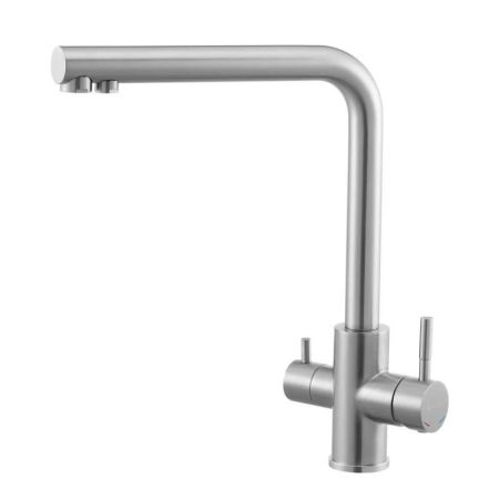 Смеситель для кухни с подключением фильтра Knotlor SS-08, сатин, артикул SS-08