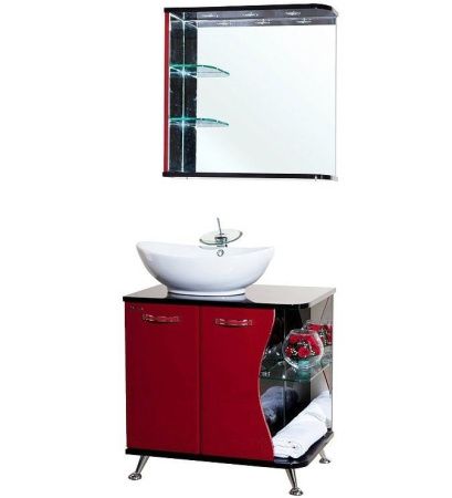 Зеркало Bellezza Рио 70 L 4613611062211 с подсветкой Черное Красное