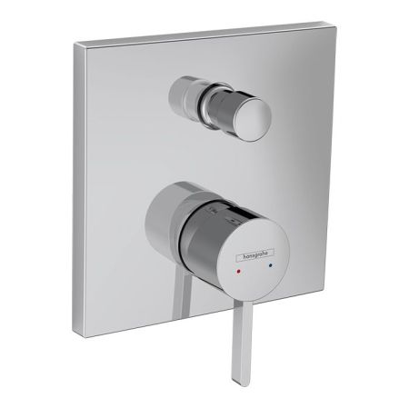 Смеситель для душа, Hansgrohe, Finoris, тип открывания воды-однорычажный, тип регулирования воды-керамический картридж, монтаж-настенный встраиваемый, внутренняя часть-необходимо заказать, цвет-хром, дивертер с переключателем вакуумного типа, с шумопоглот, артикул 76415000