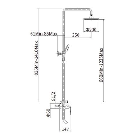 Душевая система FASHUN A2461, хром