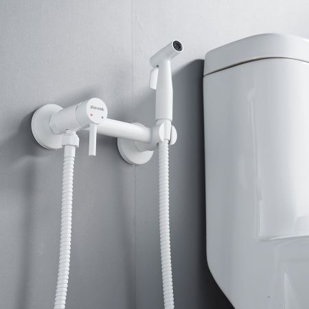 Гигиенический душ со смесителем Shevanik S107C, белый, артикул S107C