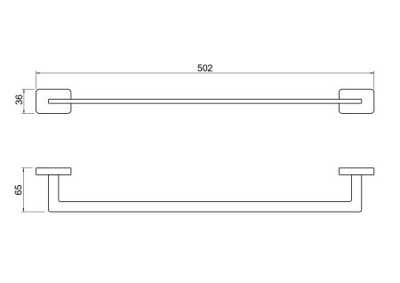 Полотенцедержатель 450 мм AQUATEK, матовый черный AQ4320MB ЛИБРА, артикул AQ4320MB