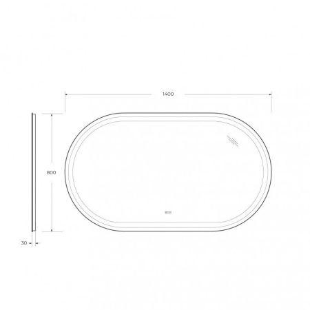 Зеркало GIUBILEO CEZARES со встроенной подсветкой, сенсорным выключателем и подогревом, артикул CZR-SPC-GIUBILEO-1100-800-TCH-WARM