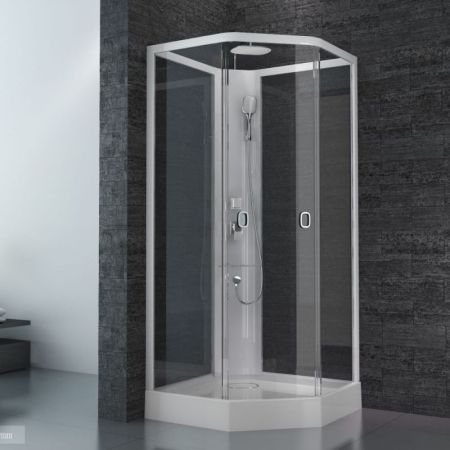 Душевая кабина SSWW W0913H 90x90 профиль Белый матовый задние стенки прозрачные