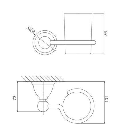Fima Carlo Frattini Accessori Стакан, подвесной, цвет: золото, артикул F6043/1OR