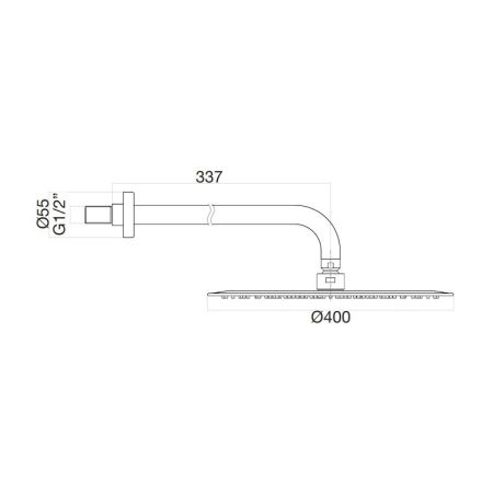Верхний душ ультратонкий с кронштейном Fiore 30CR8632, хром, артикул 30CR8632