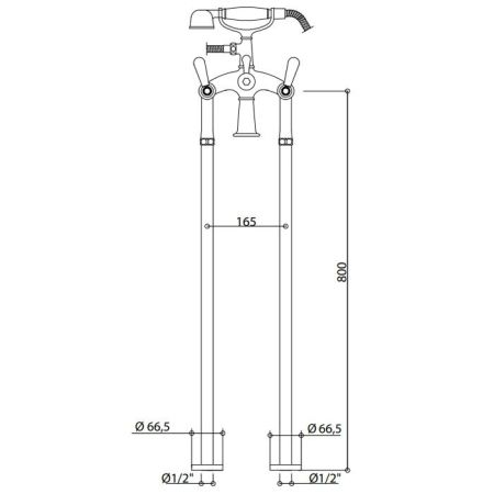 Bongio Mille Nuits Смеситель для ванны, цвет золото/черный фарфор, артикул 22528OR00