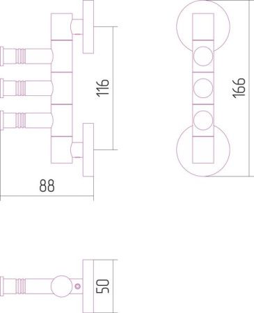 Держатель полотенец ВЕЕР-3 поворотный / L 88 (Золото) Держатель полотенец ВЕЕР-3 поворотный / L 88 (Золото)