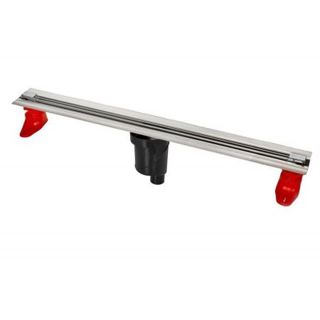 Желоб BERGES водосток SUPER Slim 800, матовый хром, S-сифон D50/105 H50 вертикальный Желоб BERGES водосток SUPER Slim 800, матовый хром, S-сифон D50/105 H50 вертикальный