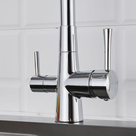 Смеситель для кухни с подключением фильтра Shevanik S528, хром, артикул S528