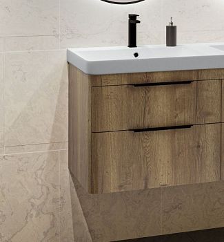 IBX ROUND, тумба под раковину 60 см, 2 ящика с ручкой хром, цвет белый глянцевый лак