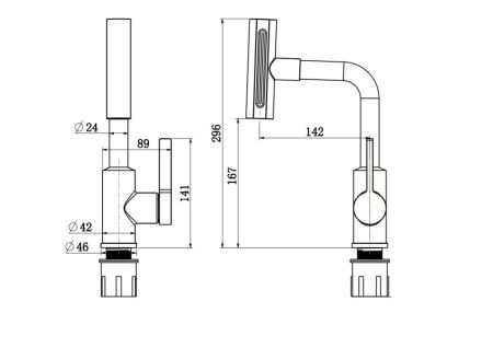 Смеситель для кухни с поворотной лейкой RUSH Tinos (TI3732-17Black), артикул TI3732-17Black
