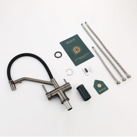 Смеситель для кухни с подключением фильтра Splenka S70.62.09, графит