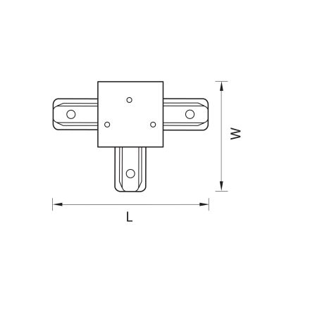 Соединитель T-образный однофазный для встраиваемых треков Barra Lightstar 501136, артикул 501136