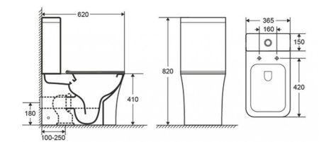 Унитаз напольный CeramaLux 1218A, артикул 